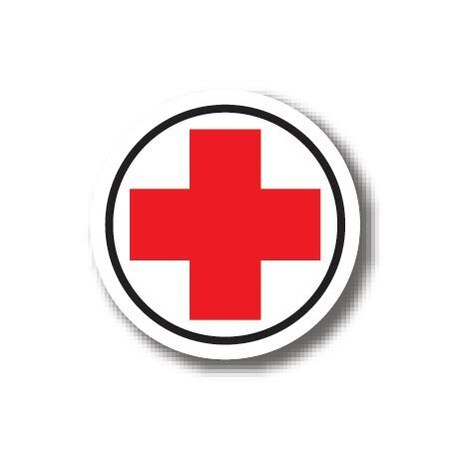 Ergomat 12in CIRCLE SIGNS - First Aid Cross DSV-SIGN 144 #3078 -UEN